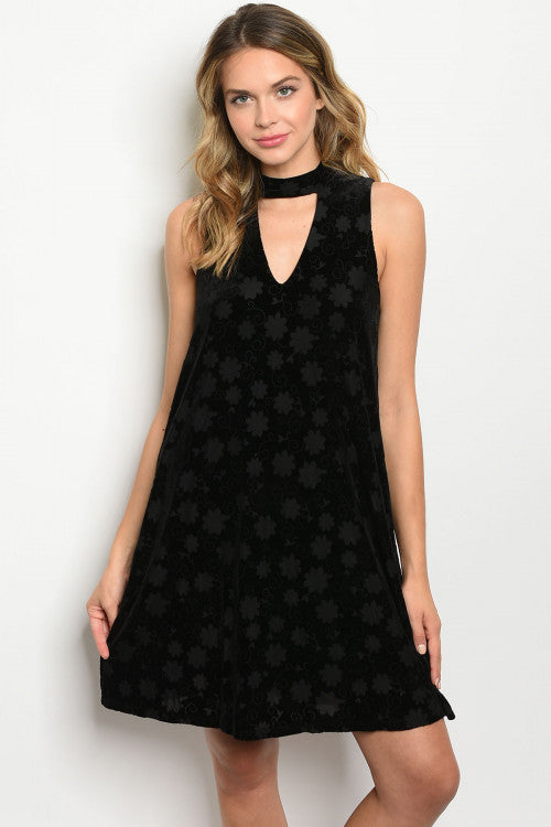 Stephany Black Velvet Dress