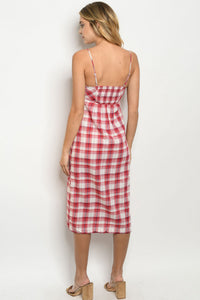 April Red Checkered Dress