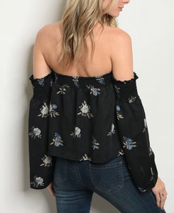 Dalia Black Floral Top